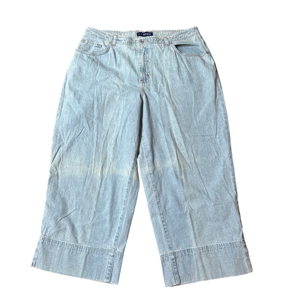 LA Blues Flood Length Jeans Women Light Wash‎ Vintage High Rise Denim SIZE 18W